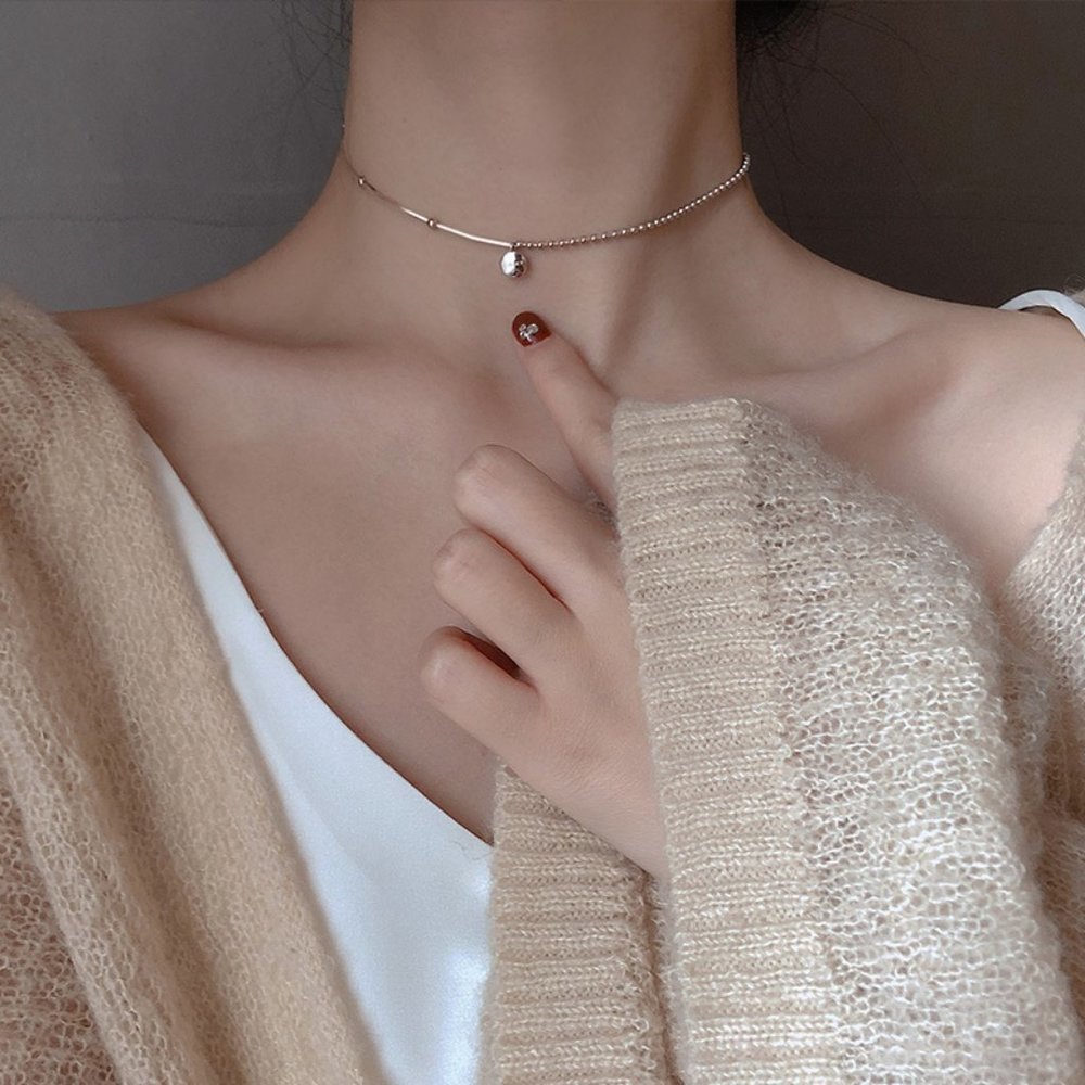 *NEW Rose Gold/Sterling Silver Lucky Bead Necklace - Picture 1 of 9